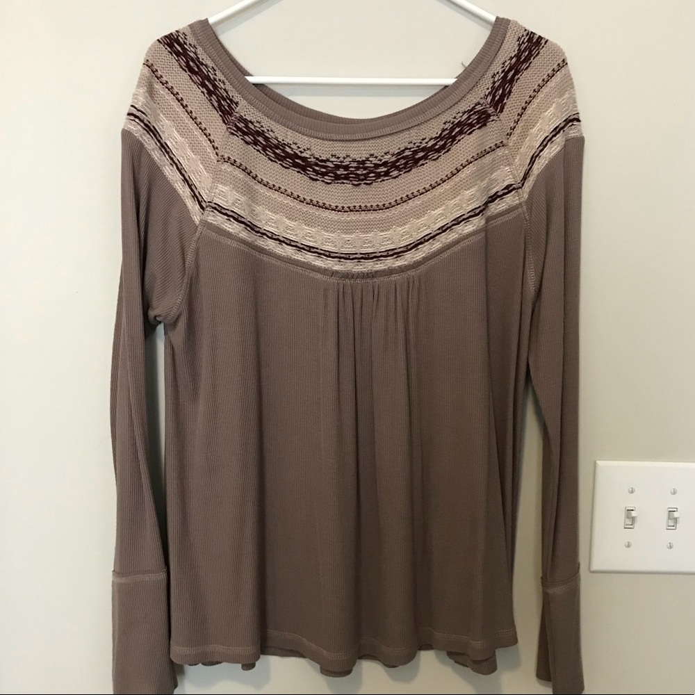 Warm grey sweater.